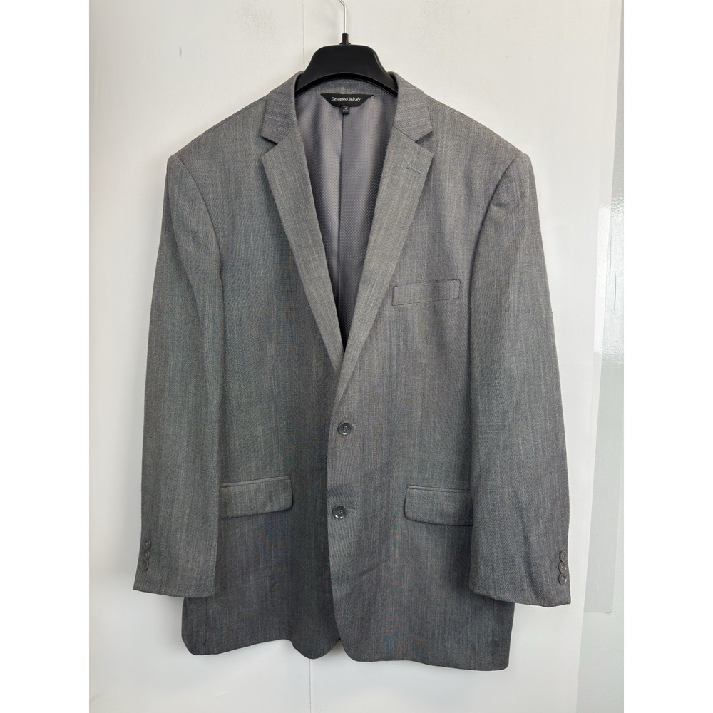 Davinci Blazer Men's 48L‎ Gray 2 Button Sport Coat Jacket Poly/Rayon